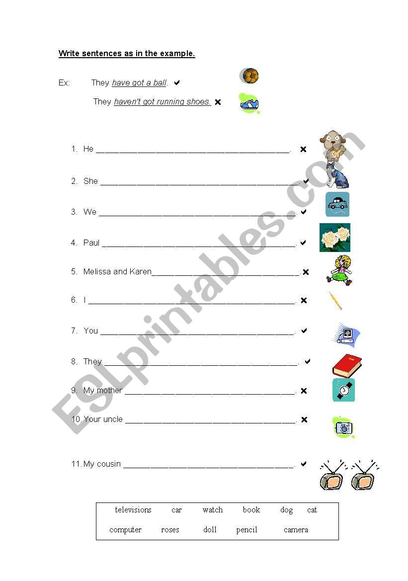 Verb To Have Got   worksheet