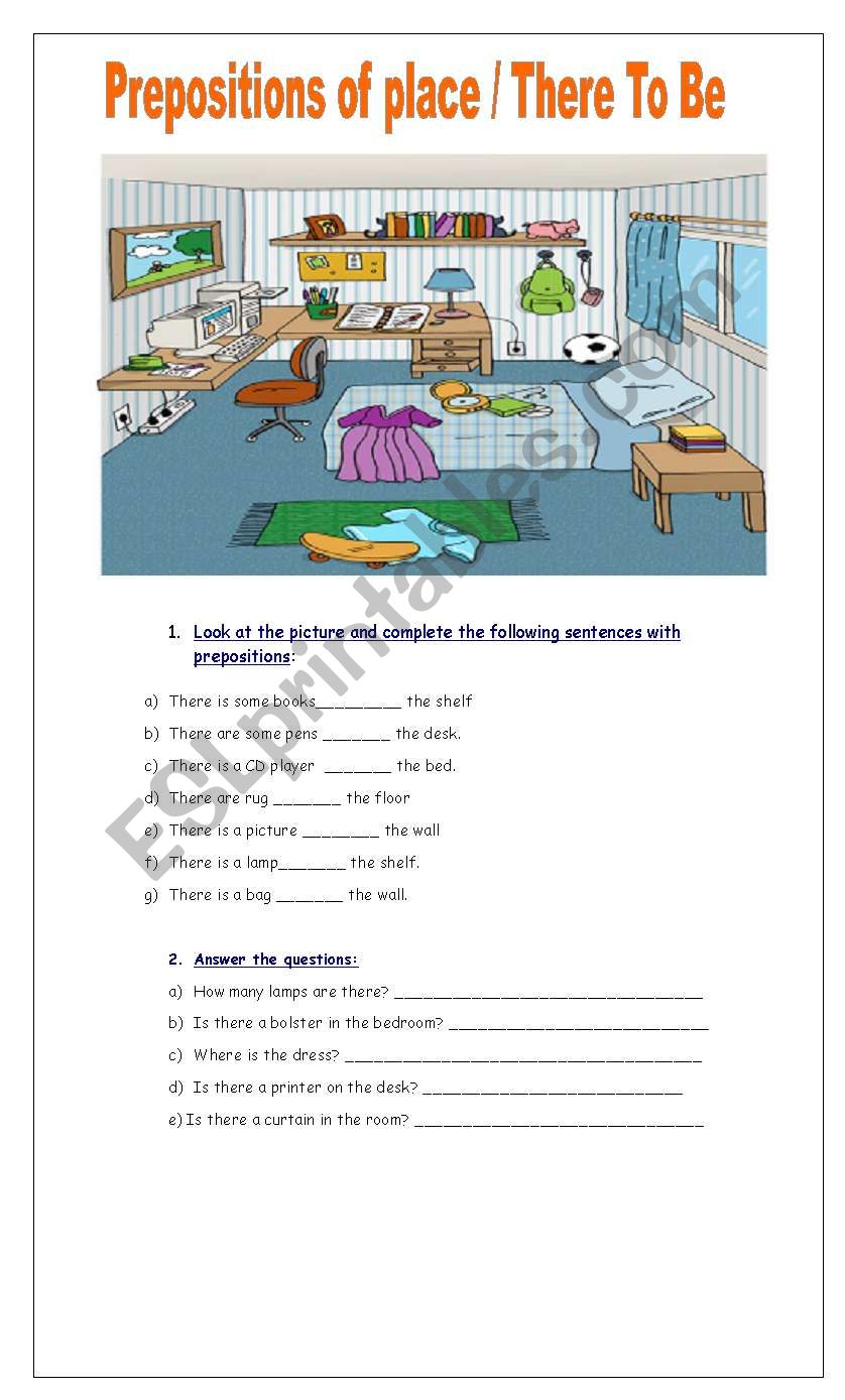 PREPOSITION OF PLACE / THERE TO BE