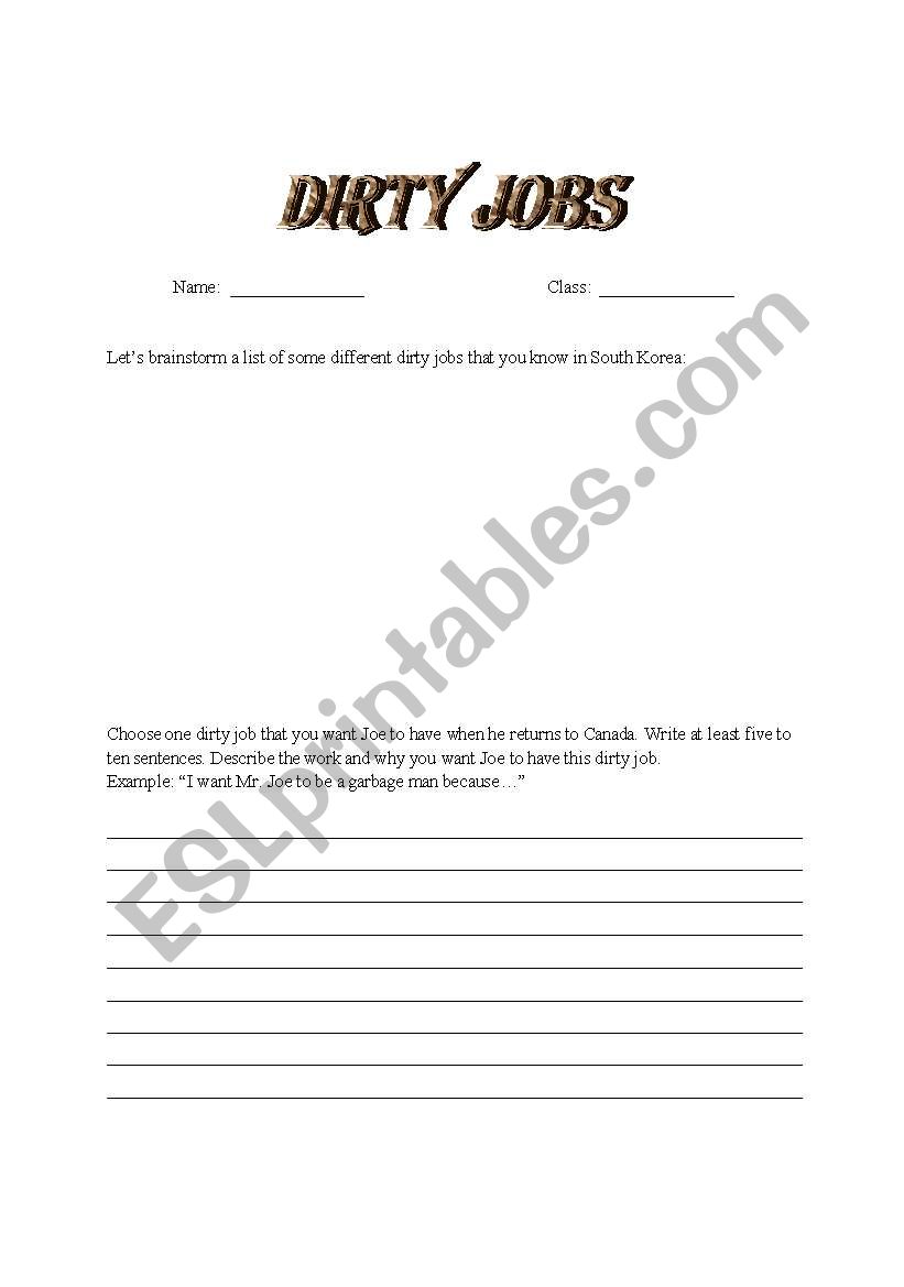 Dirty Jobs Bug Detective Worksheet Answers