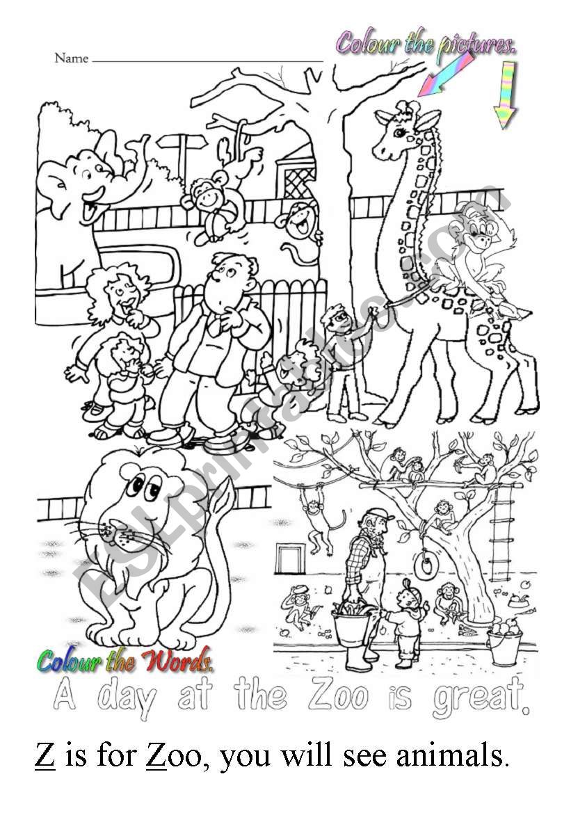 Z is for Zoo worksheet