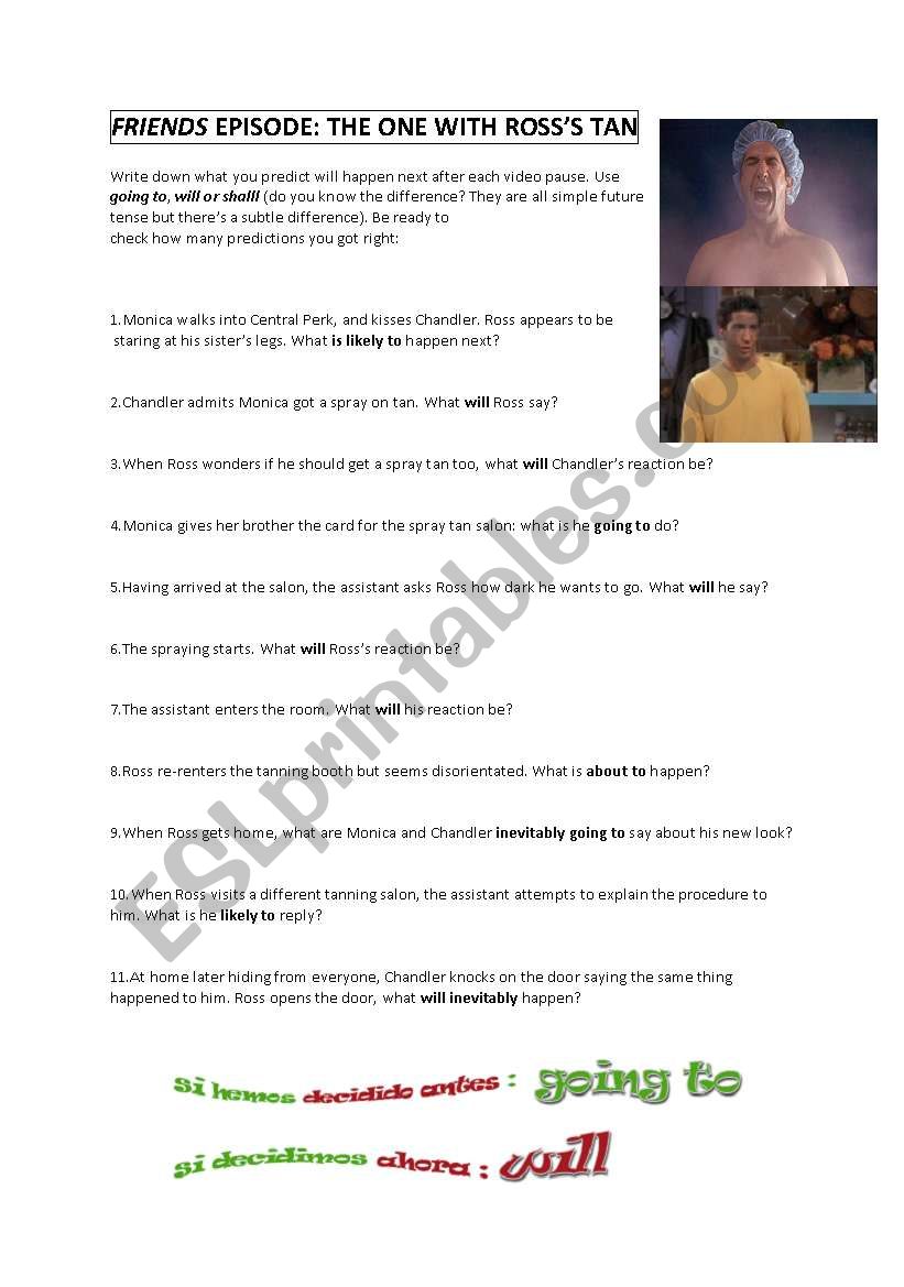 FUTURE TENSE Â´FRIENDSÂ´ VIDEO ACTIVITY