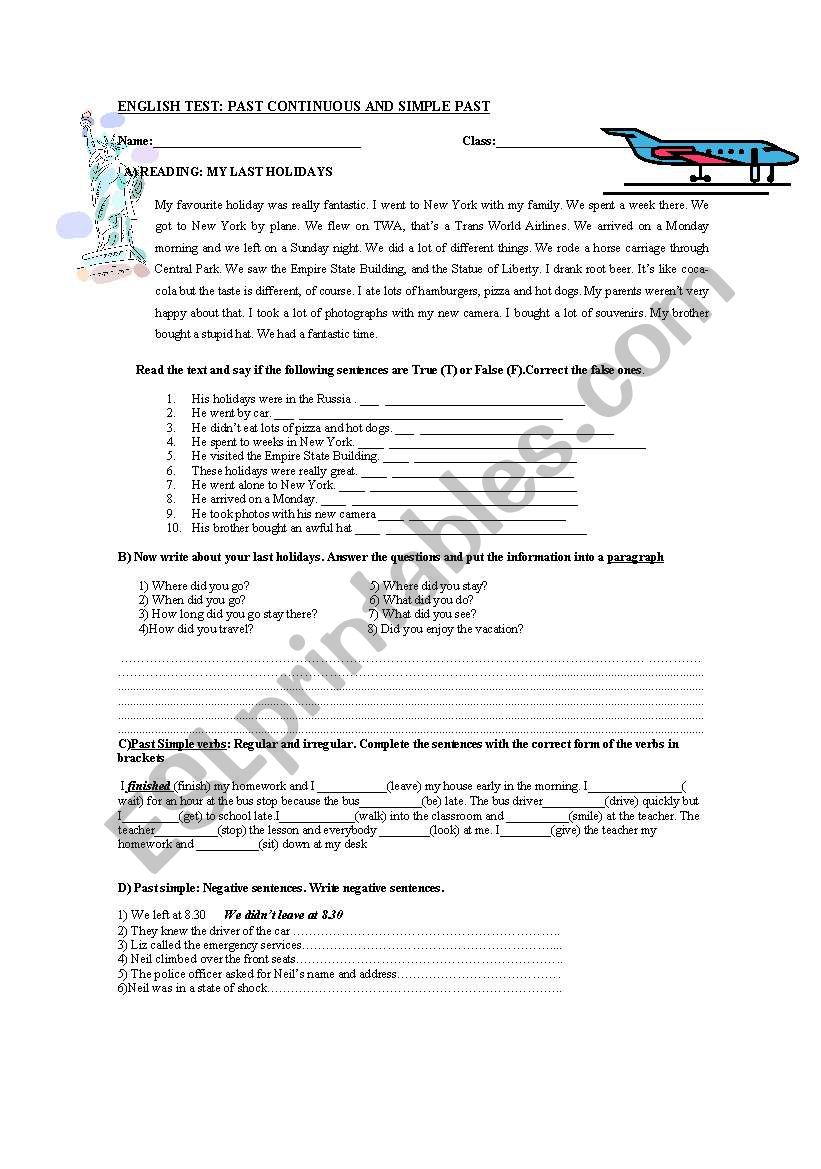 Revising  Past Simple and Past Continuous ( 3 pages)