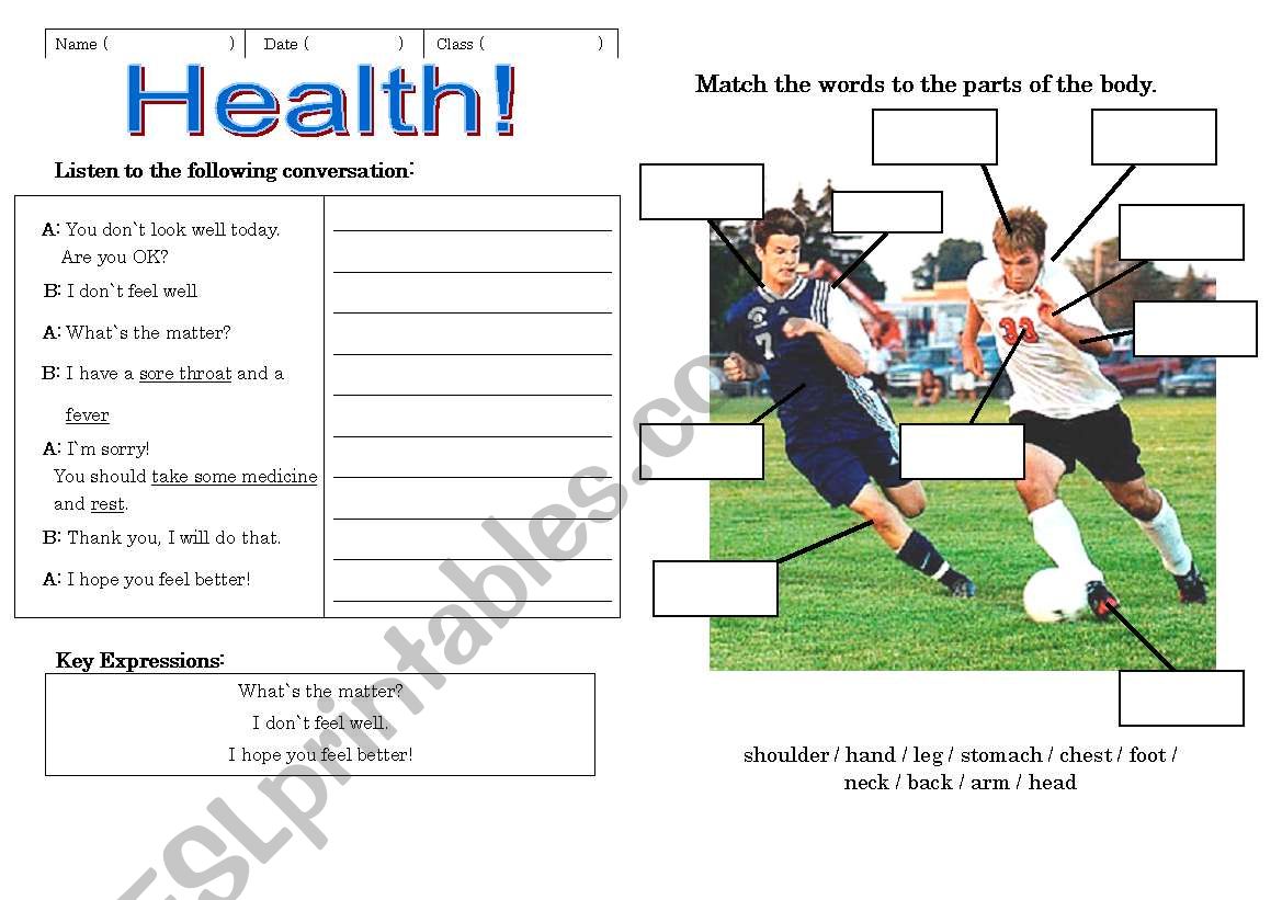 Sickness worksheet