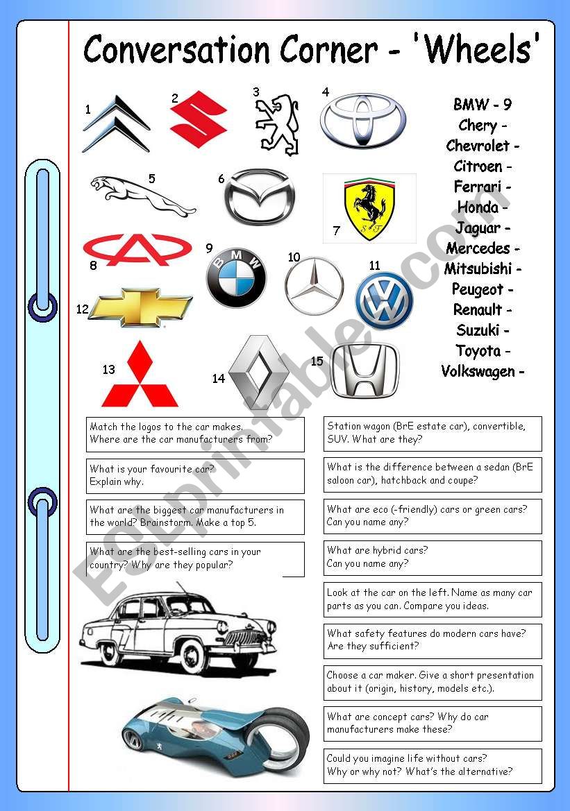 Conversation Corner - Wheels (Cars)