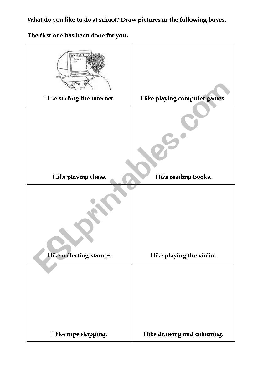 I like verb+ing worksheet