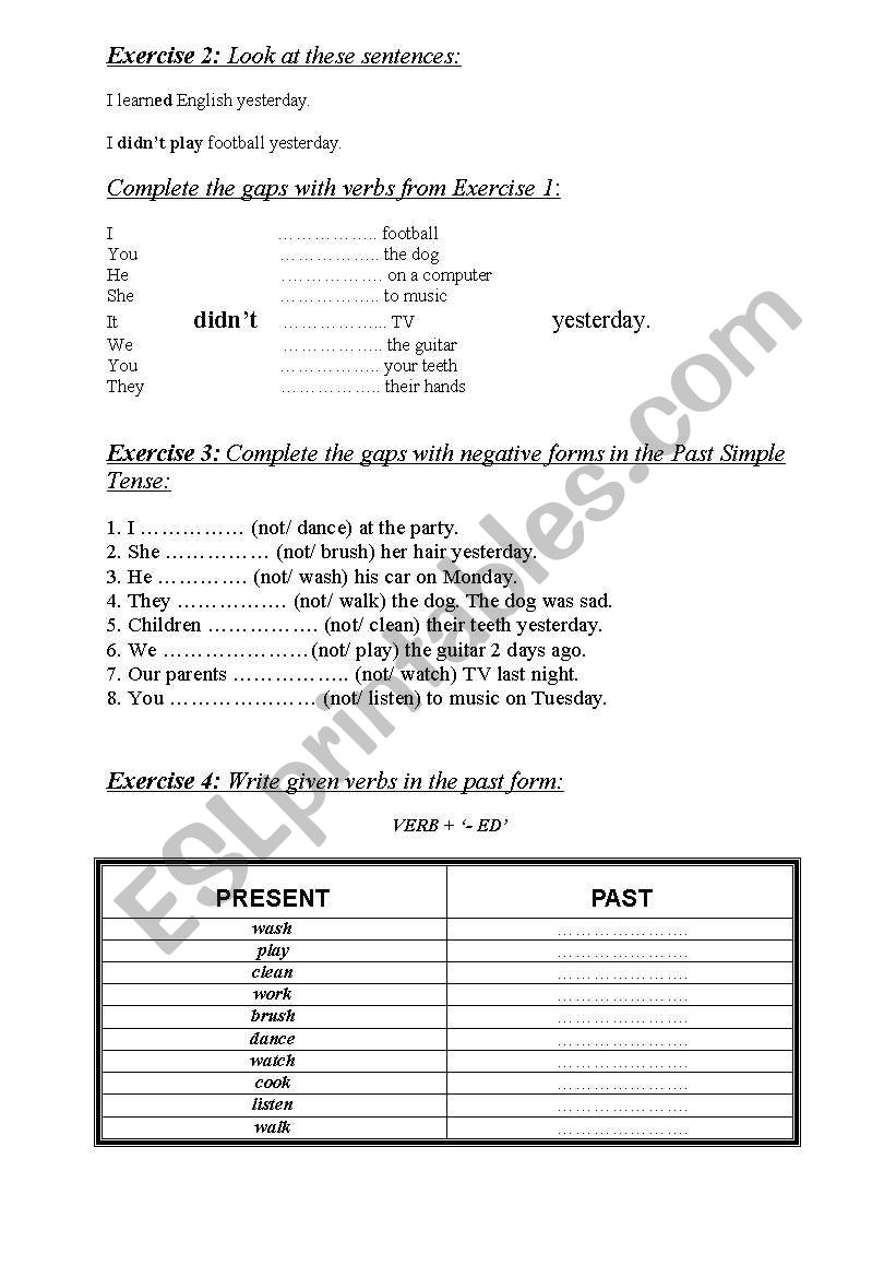 Daily routines/ PAST SIMPLE (2)