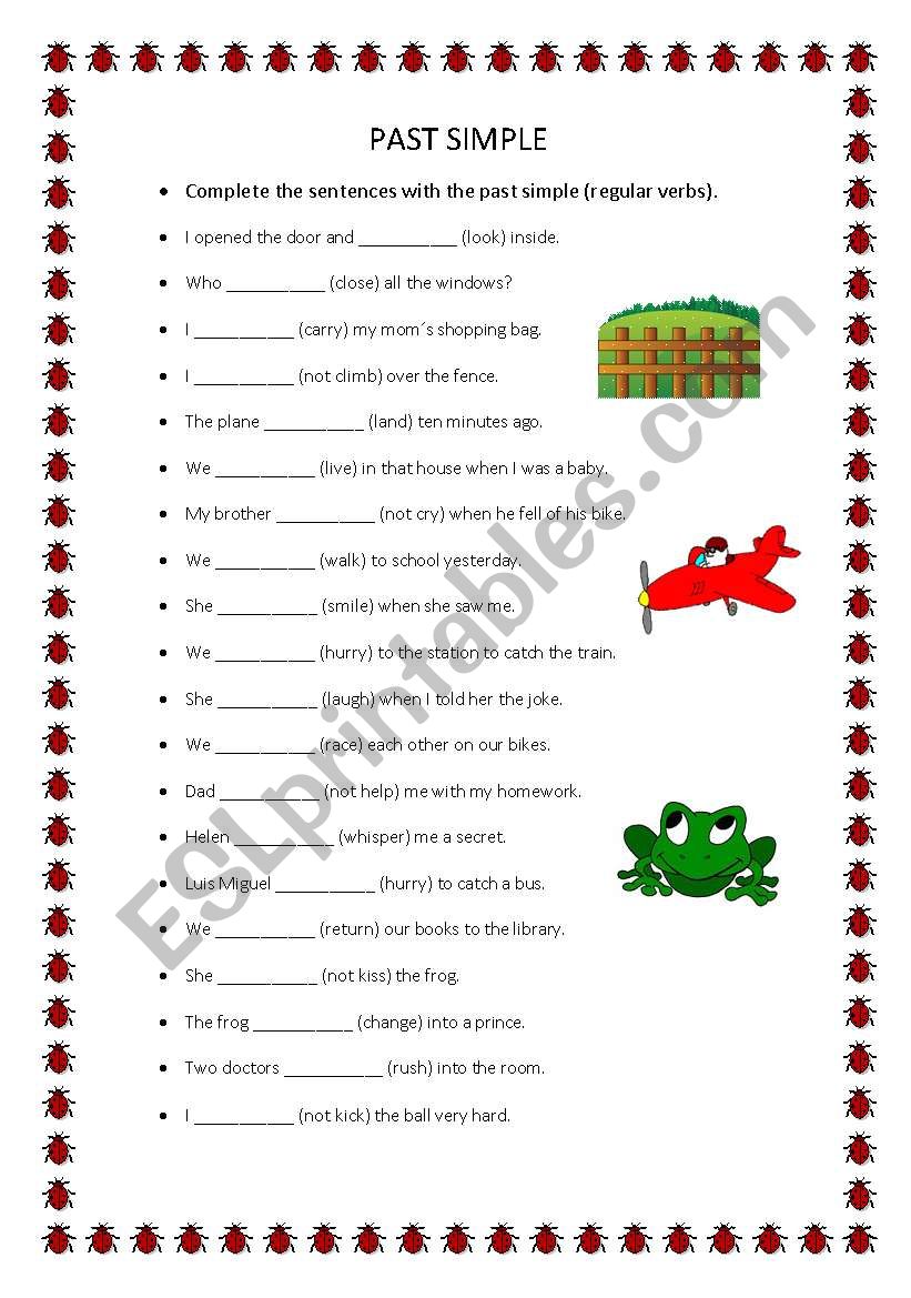 PAST SIMPLE (REGULAR VERBS) worksheet