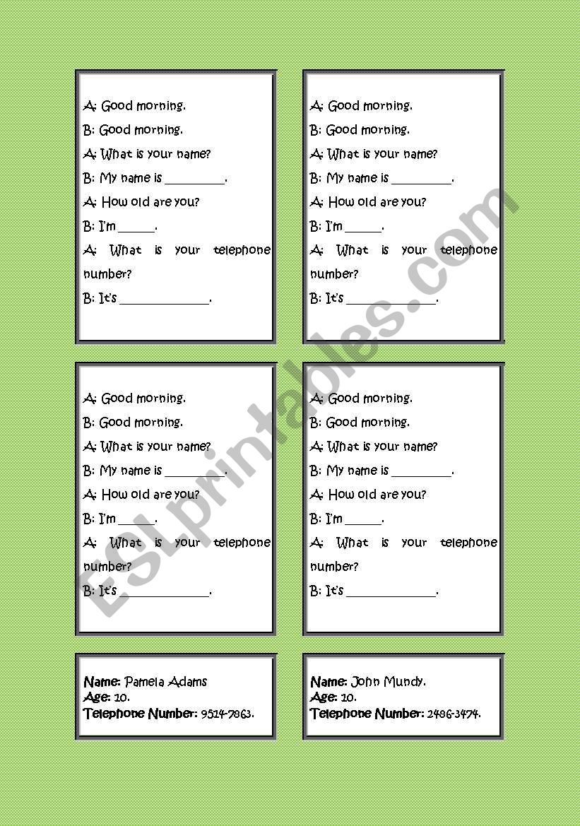 Asking Ages worksheet