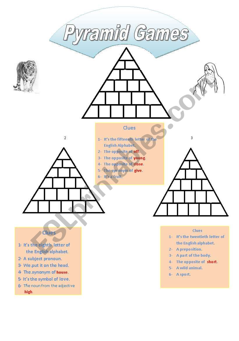 Pyramid games worksheet