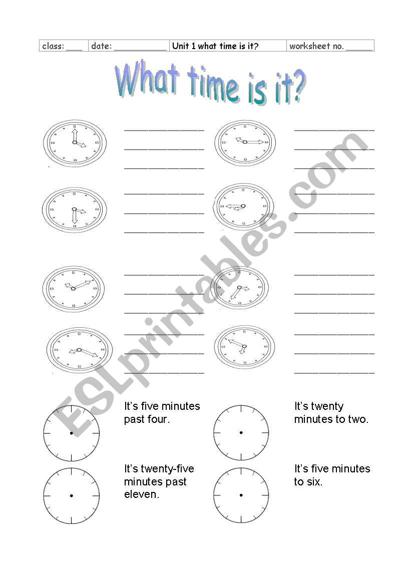 All about learning the time worksheet
