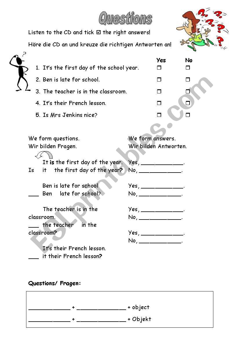 Questions worksheet