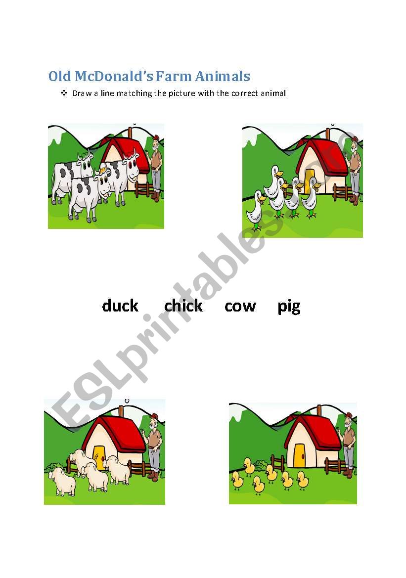 Old McDonalds Farm worksheet