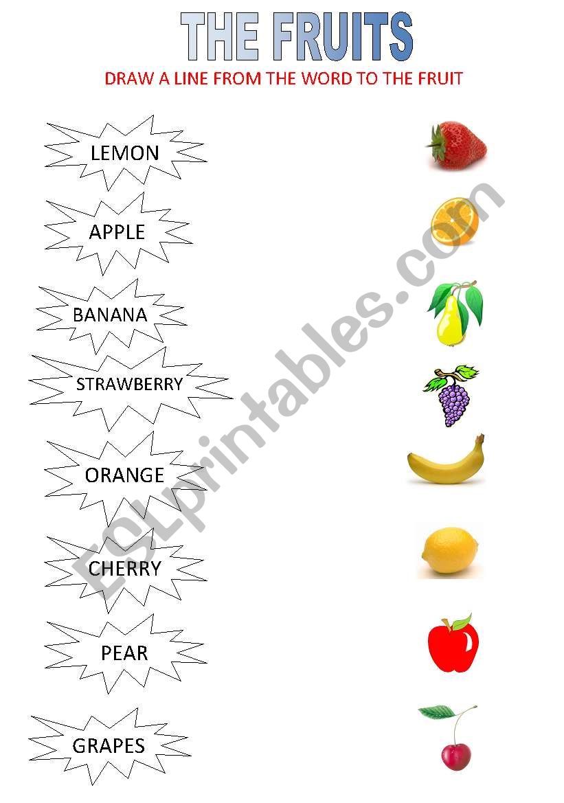 THE FRUITS worksheet