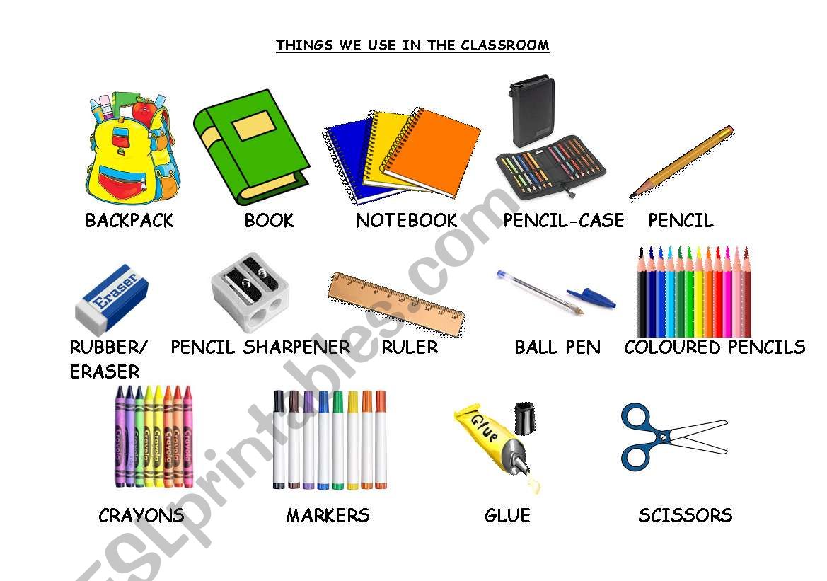 THINGS WE USE IN THE CLASSROOM