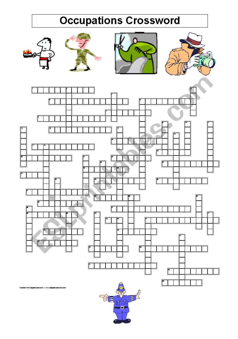 Crossword: Occupations worksheet