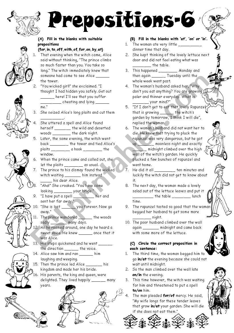 Preposition Worksheets For Grade 2 With Answers