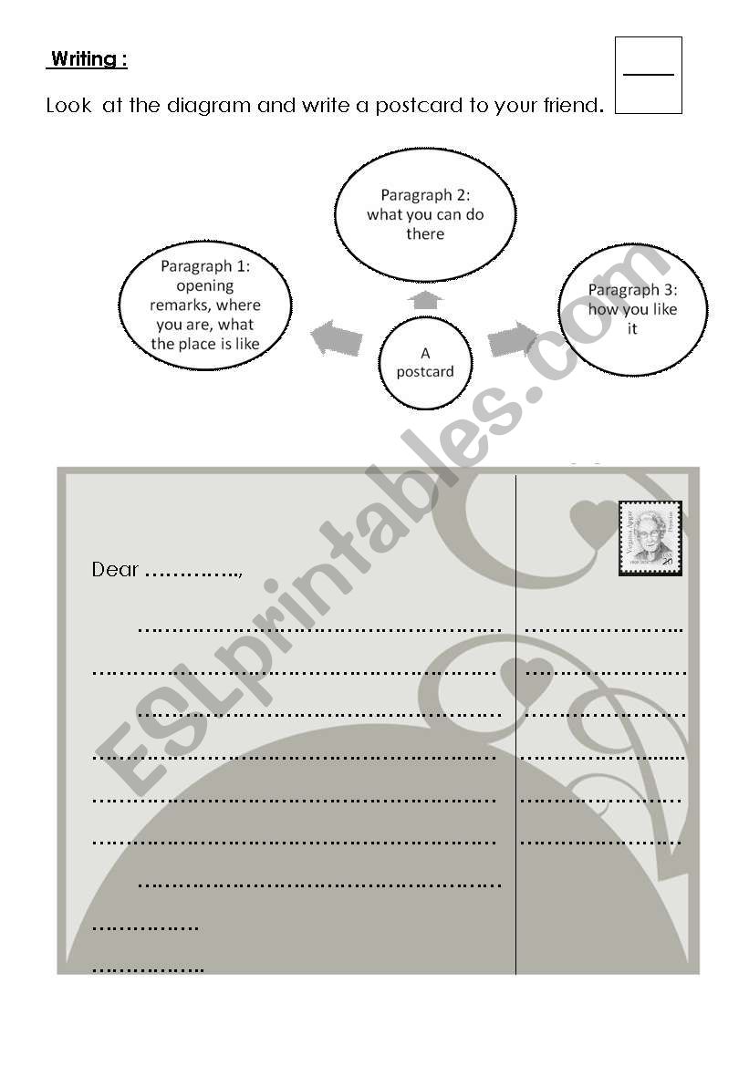 postcard  worksheet