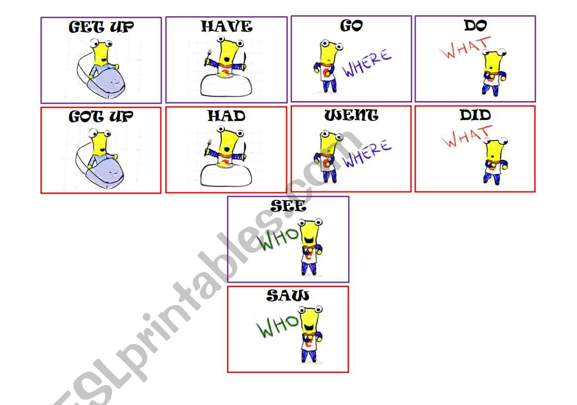 Irregular verbs past simple memory game