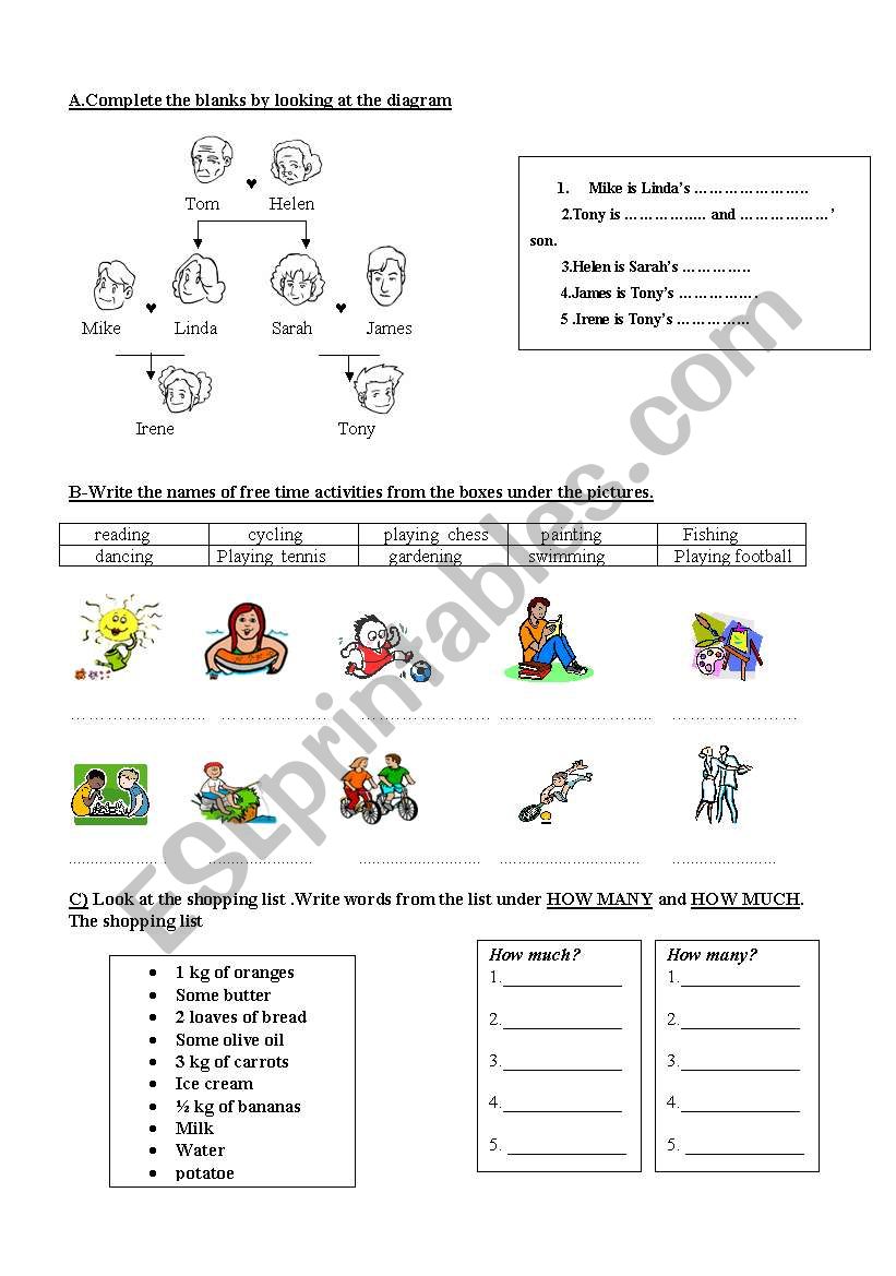 revision worksheet