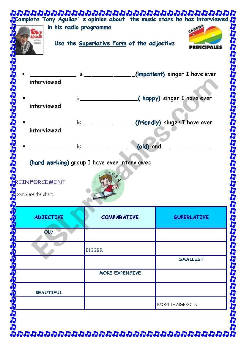 COMPARATIVES AND SUPERLATIVES worksheet