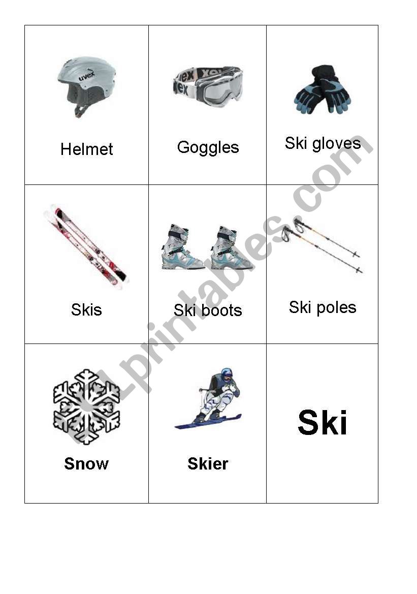 skiing worksheet