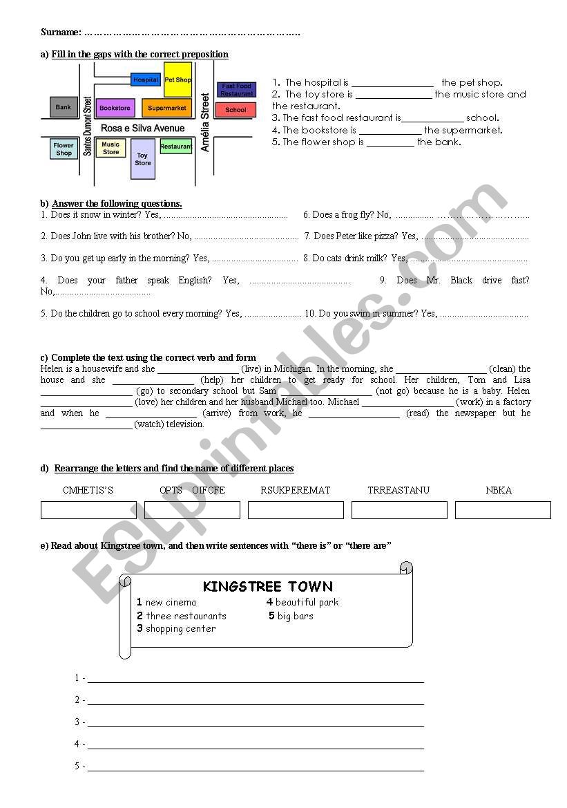 grammar worksheet