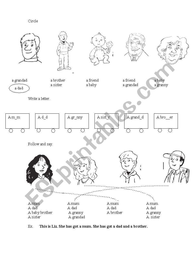 family worksheet