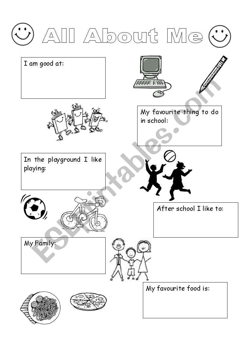 English worksheets: All About Me