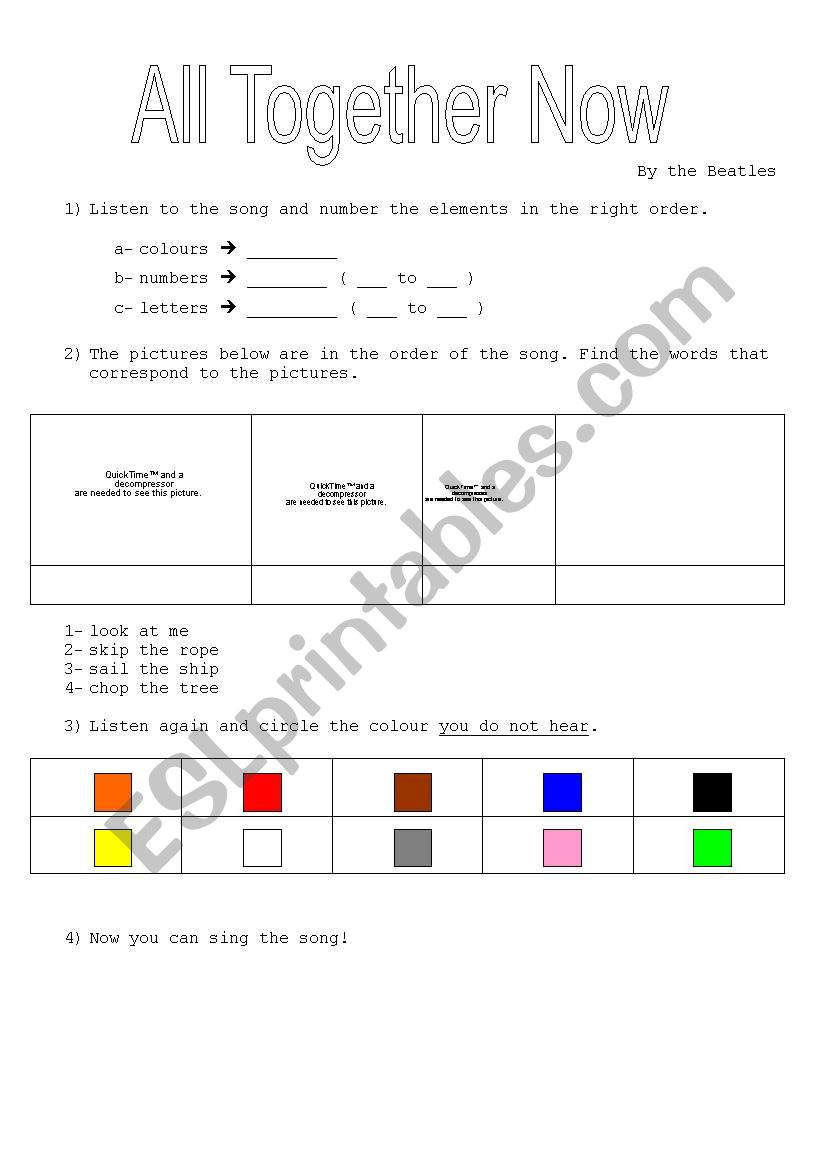 All Together Now (Beatles) exercises