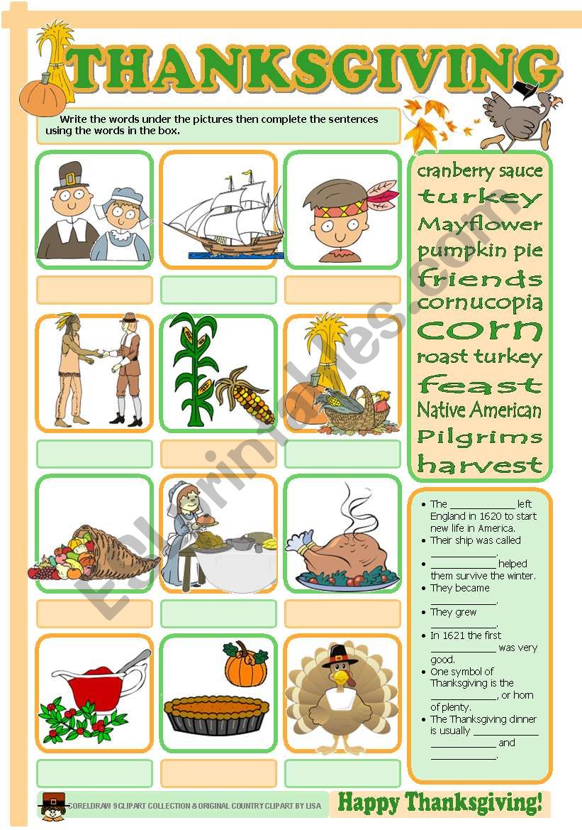 Thanksgiving worksheet