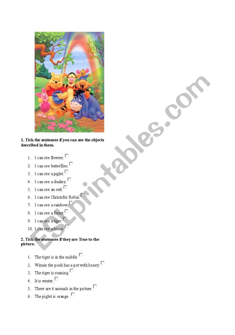 Winnie the Pooh worksheet