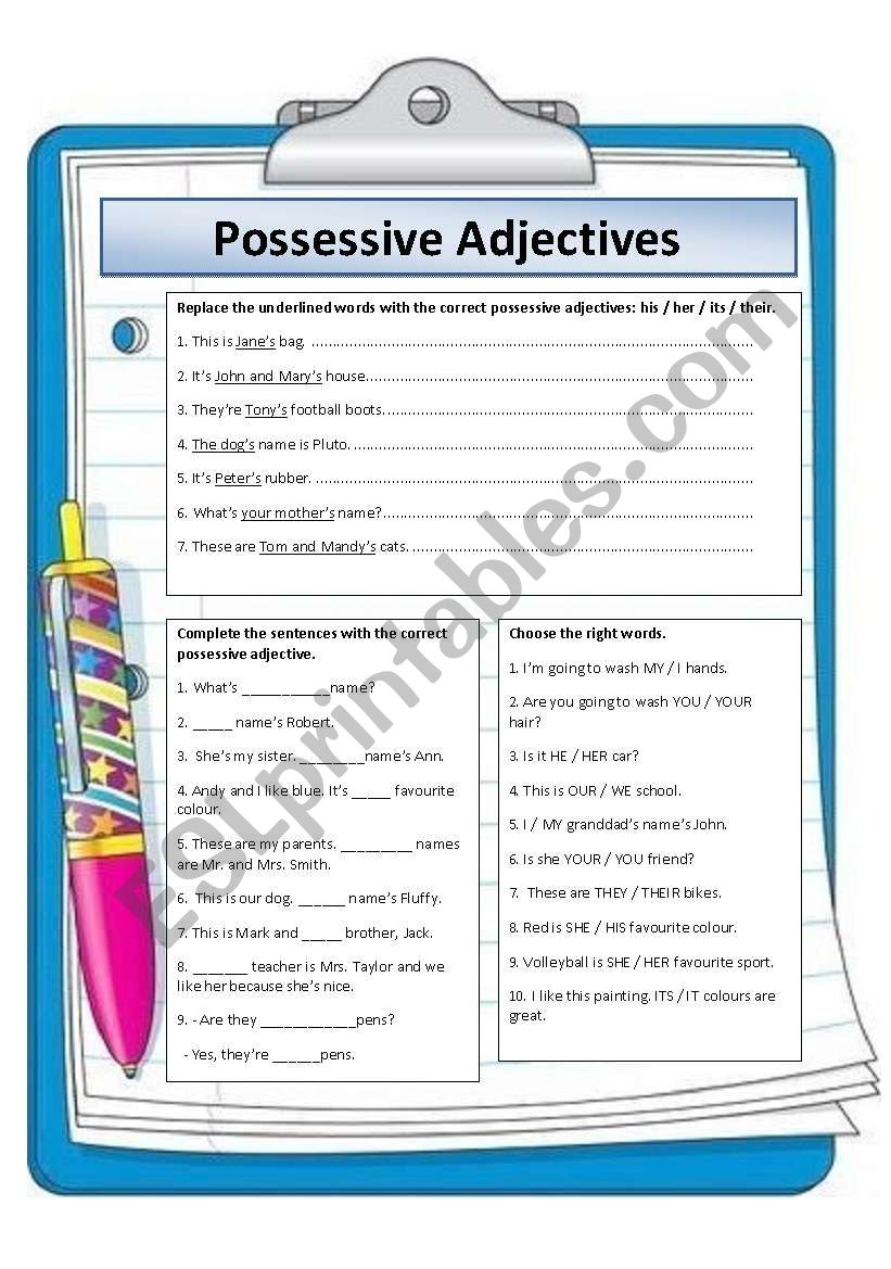 Possessive Adjectives worksheet