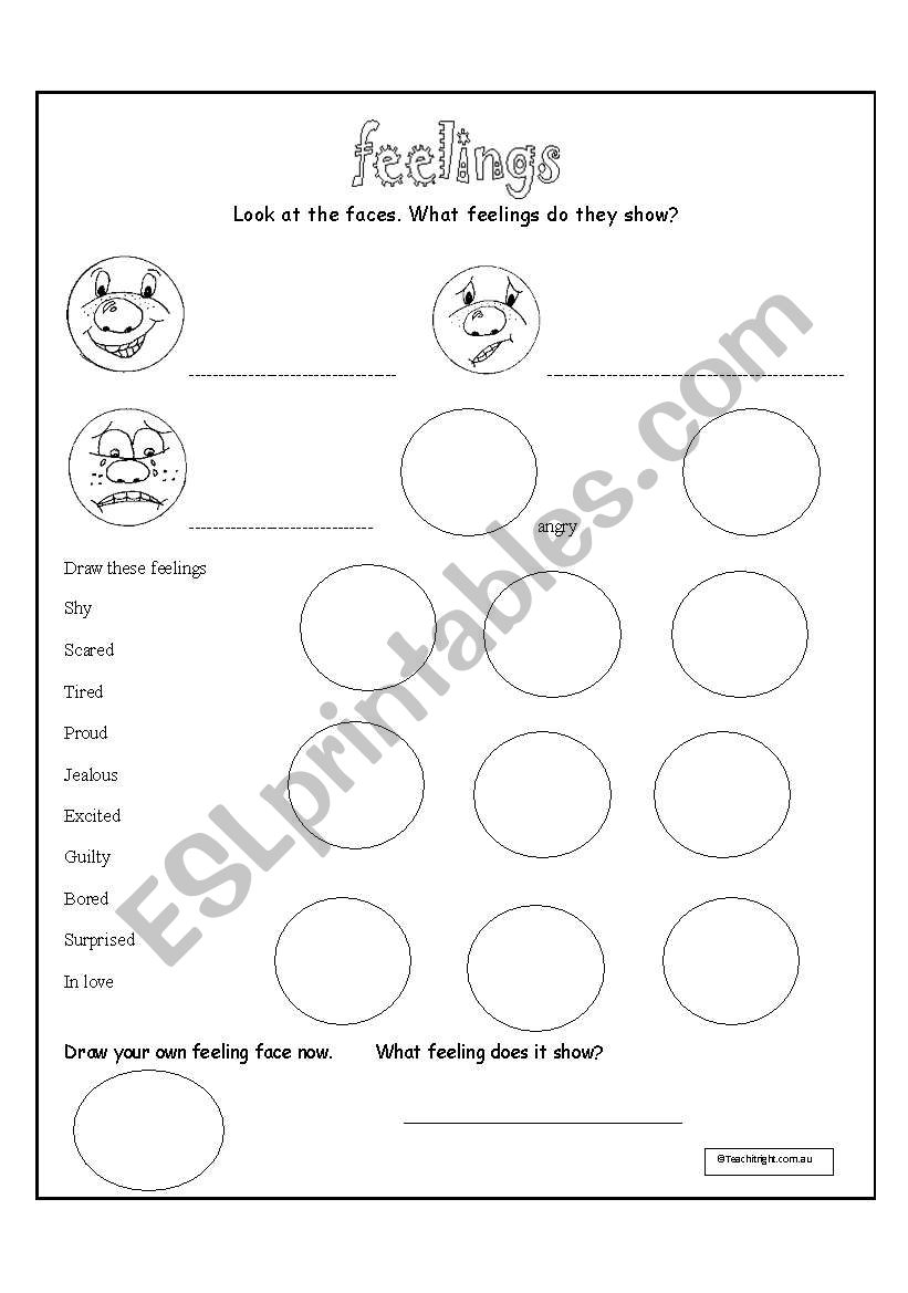 Feelings worksheet