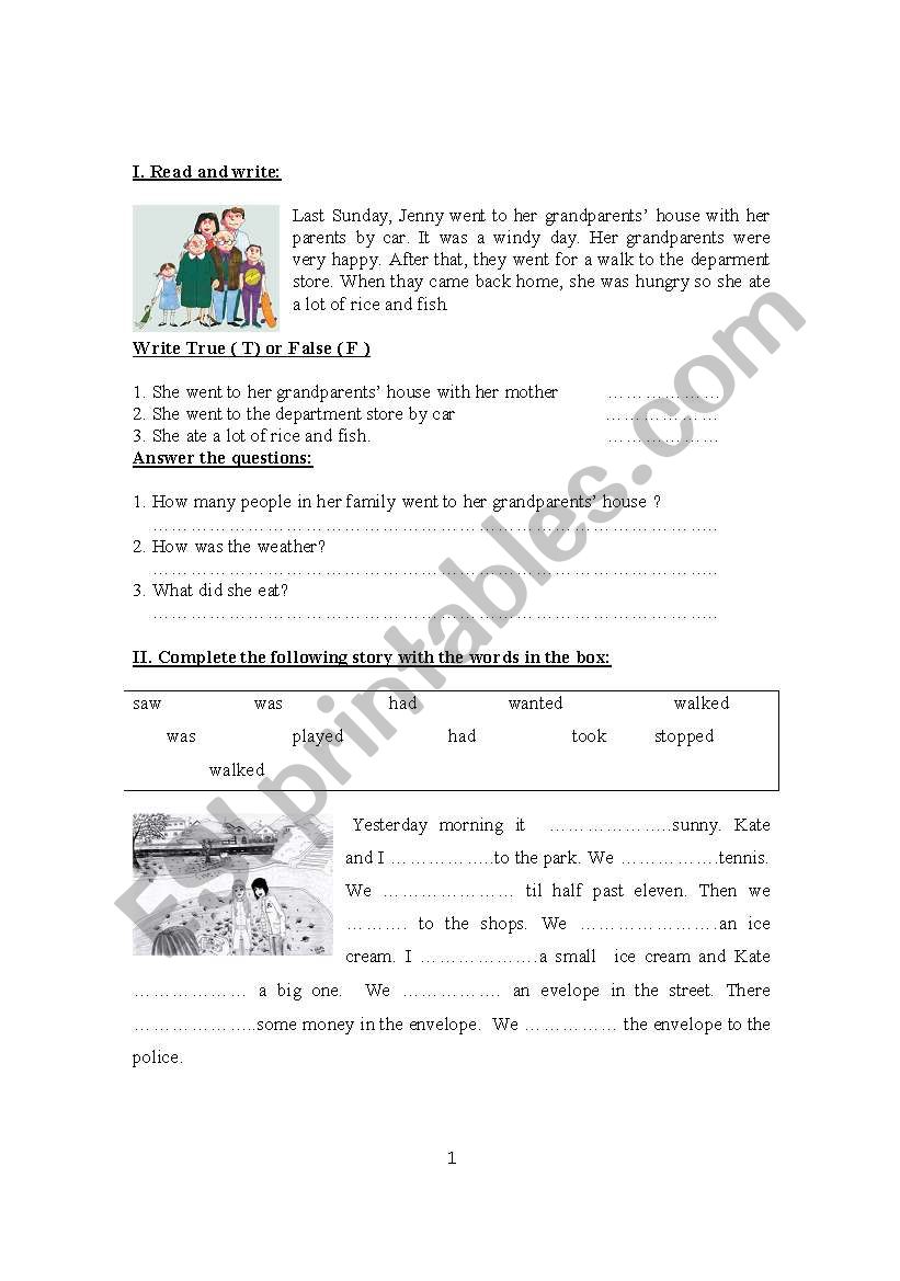 Past Simple Tense vorksheet worksheet