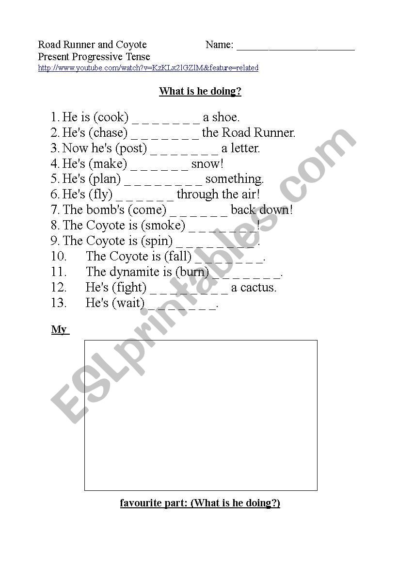 Present Progressive Tense worksheet