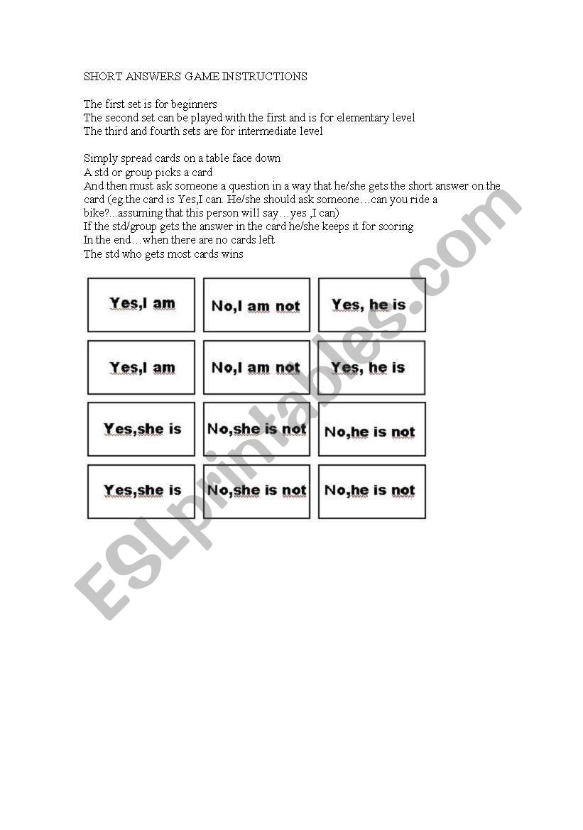 Modals Game worksheet