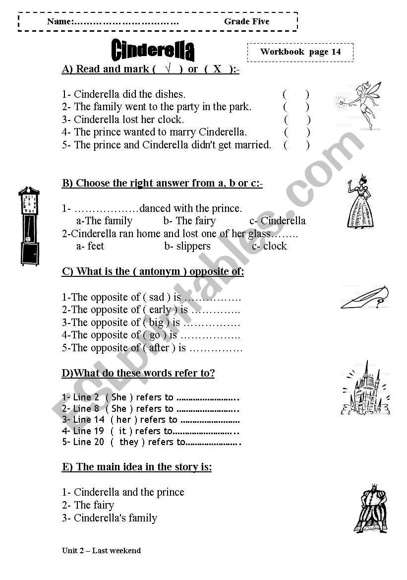 CINDERELLA worksheet