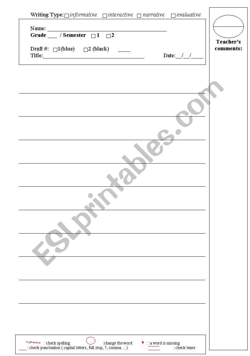 An Effective Writing Sheet worksheet