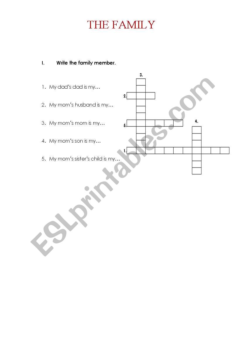 MEMBERS FAMILY worksheet