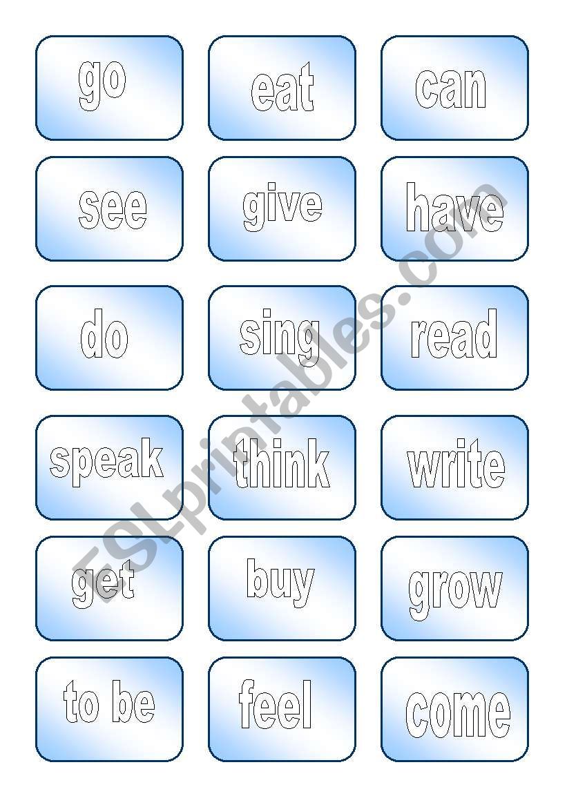 Simple Past Irregular Verbs Memory cards