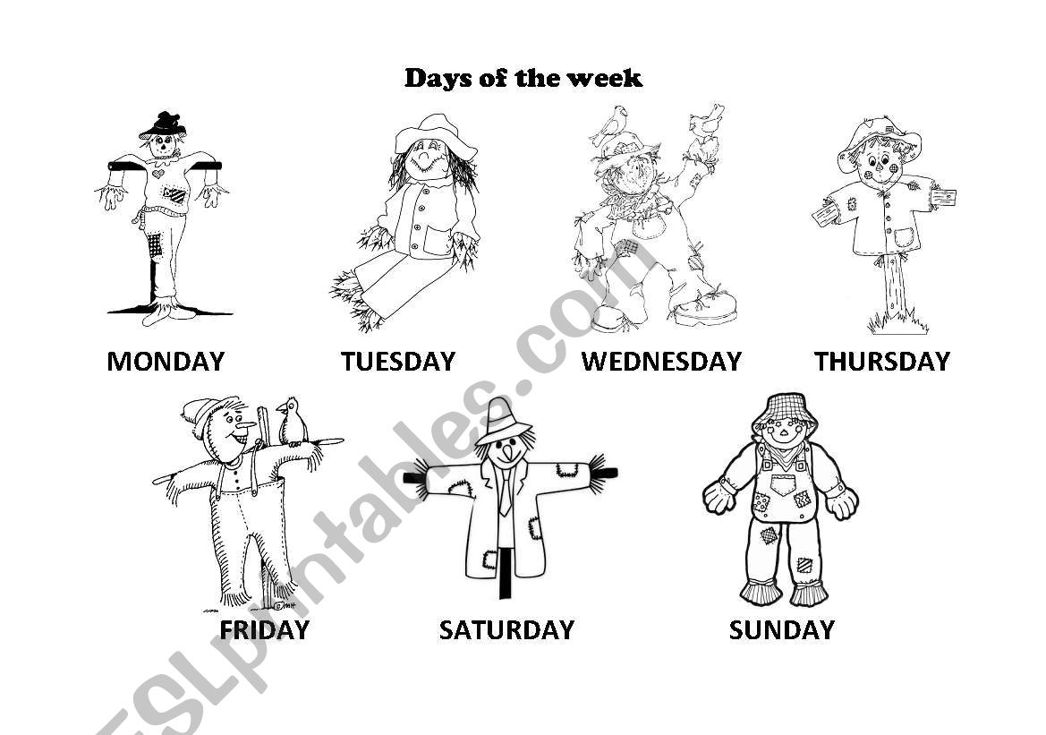 Days of the week worksheet