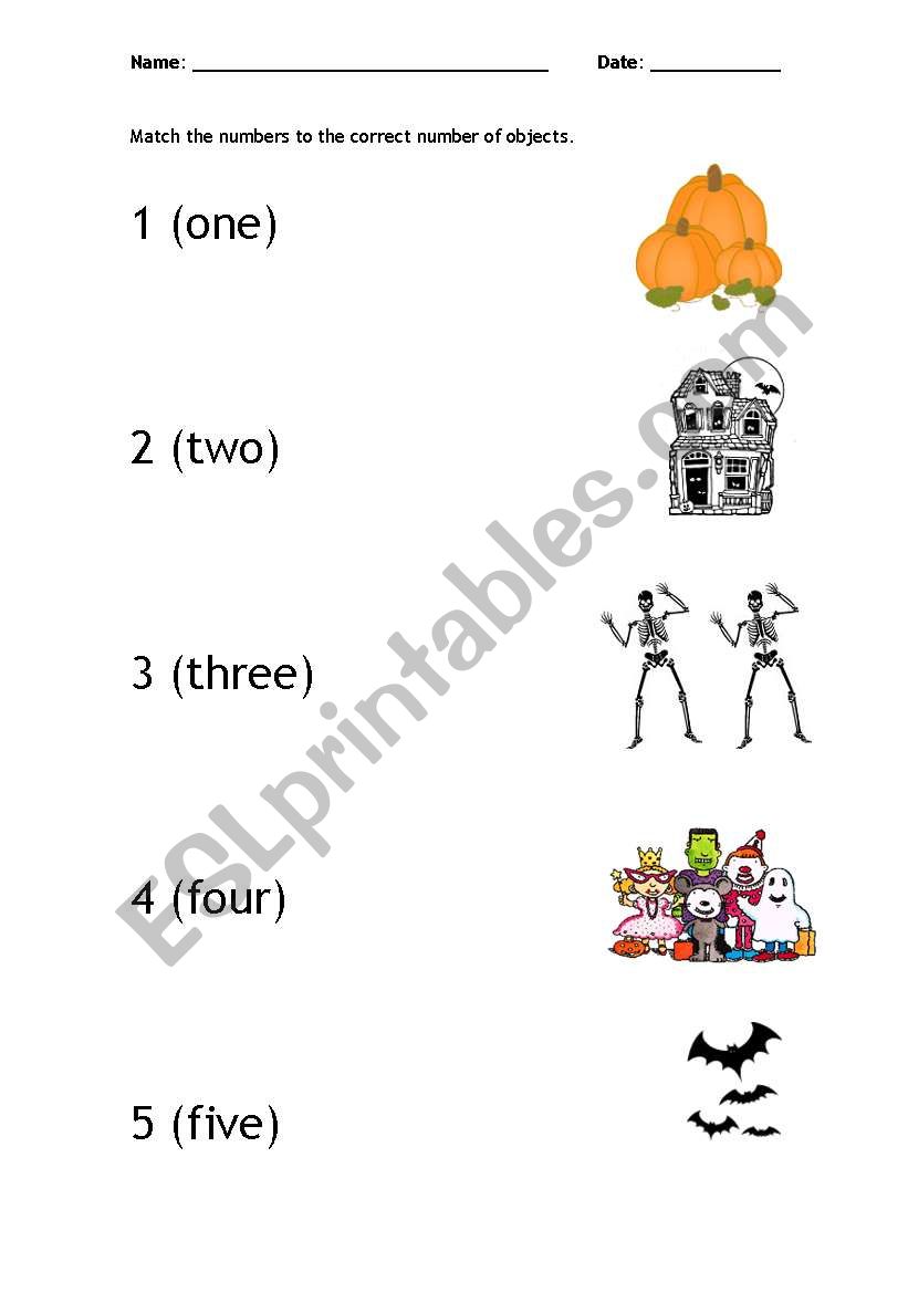 Numbers 1-10 worksheet