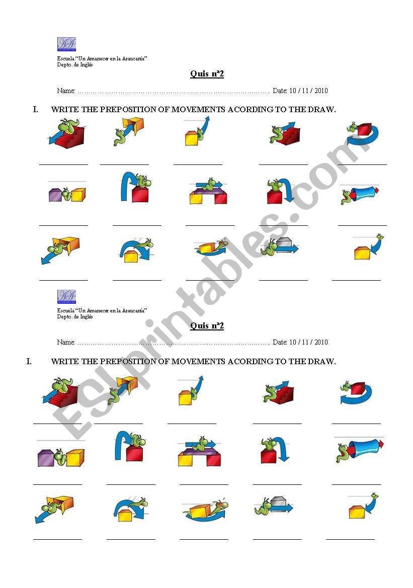 prepositions worksheet