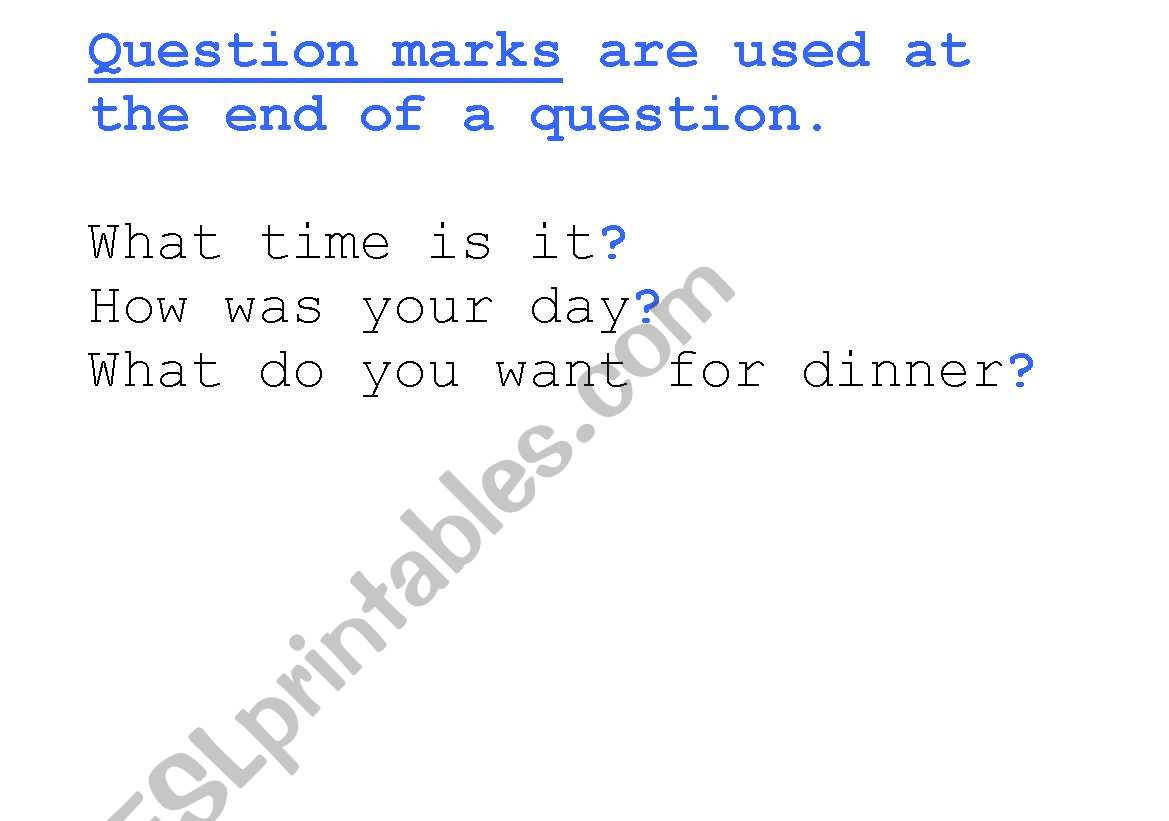 Punctuation Display worksheet