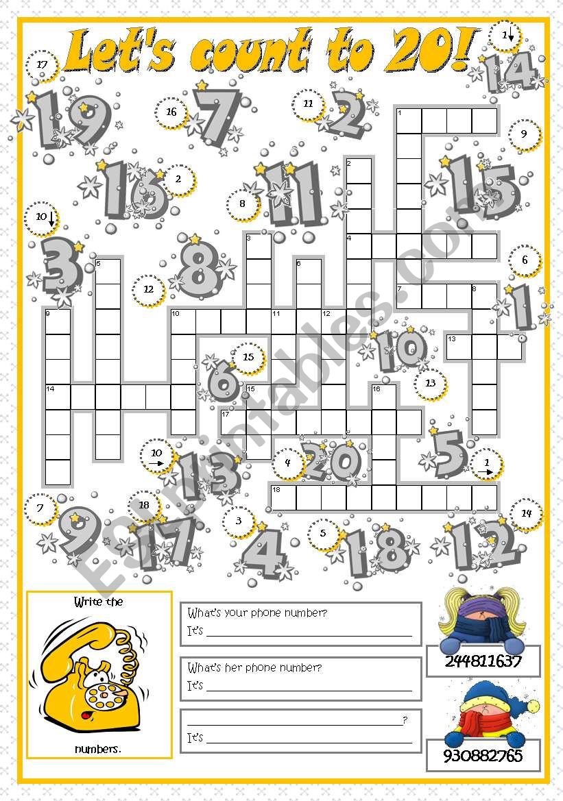 LETÂ´S COUNT TO 20! worksheet