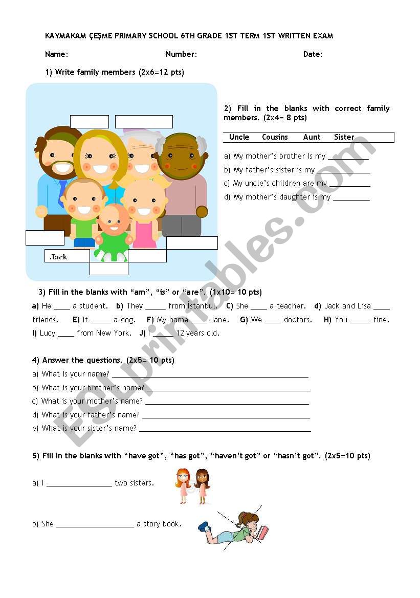 test on various topics-2 worksheet