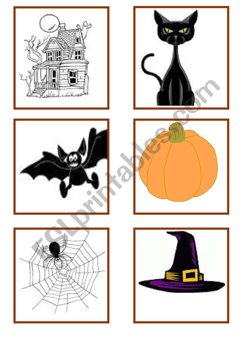 halloween flash cards worksheet