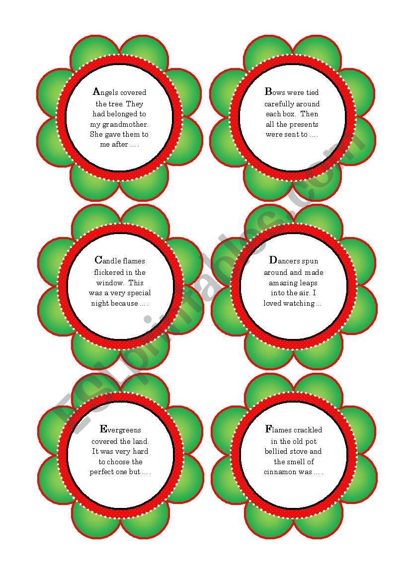 Christmas Story Starter Cards 26 Story Starters And 4 Topic Ideas 30 Cards ESL Worksheet christmas-story-starter-cards-26-story-starters-and-4-topic-ideas-30-cards-esl-worksheet