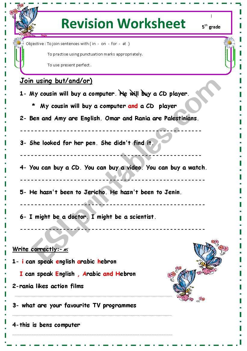 present perfect worksheet