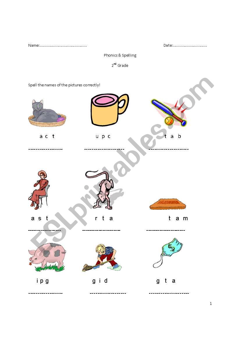 Phonics Test worksheet